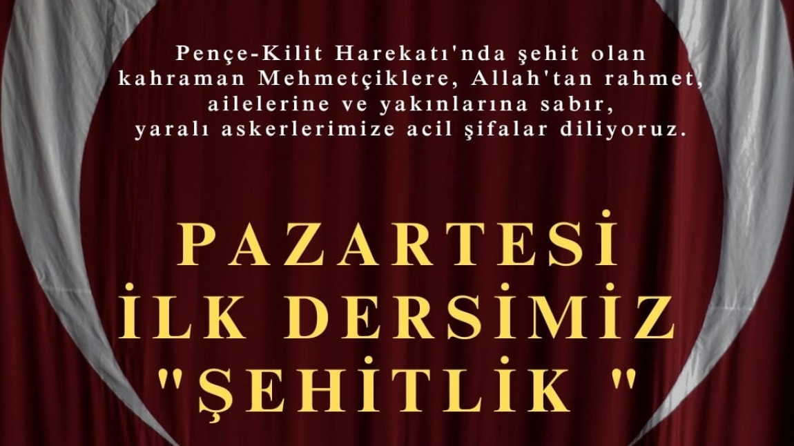 PAZARTESİ İLK DERSİMİZ 